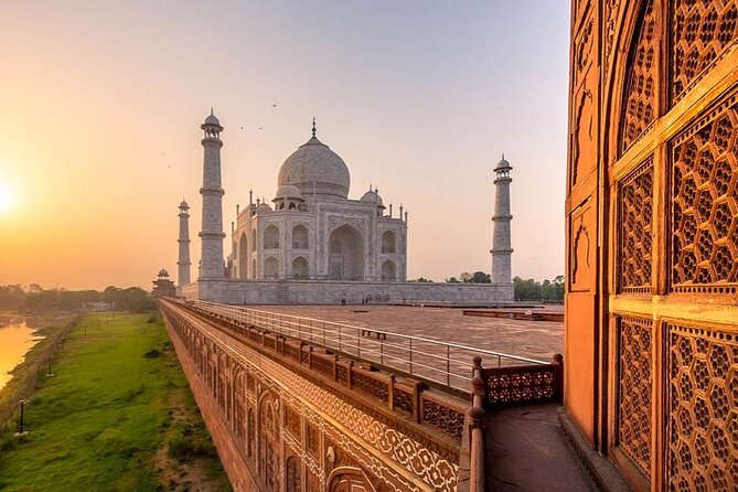 From Mumbai - Overnight Taj Mahal Agra Private Tour by Return Flights - Day 1: 5 am pickup, Delhi flight, Agra Fort, then Mehtab Bagh photos
